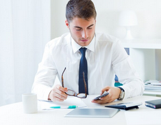 Professional accountant at work